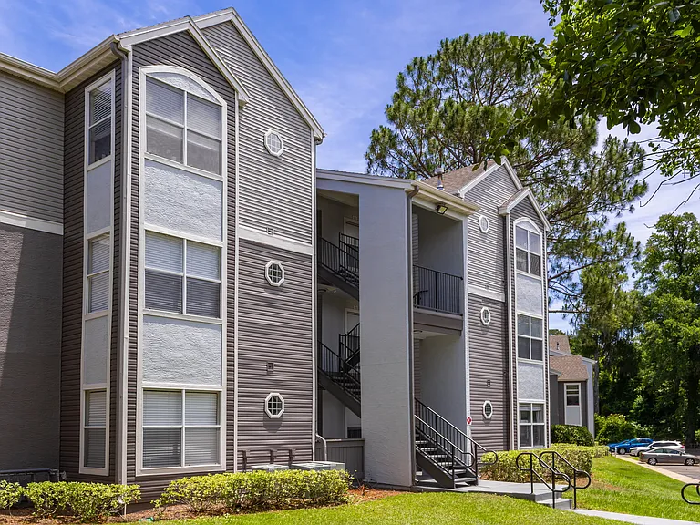 Enjoy the clean and contemporary aesthetic of our revitalized buildings, nestled in a serene, tree-filled setting.