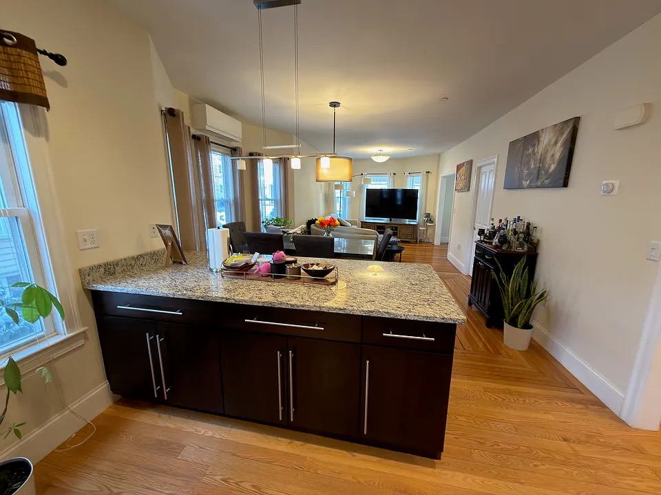 Kitchen and island eating area
