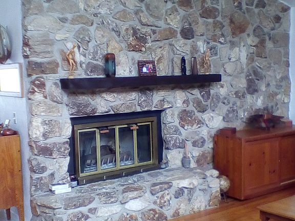 stone fireplace