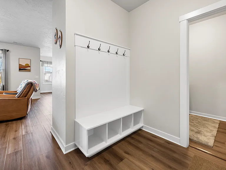 Built in tree hall inside of mudroom