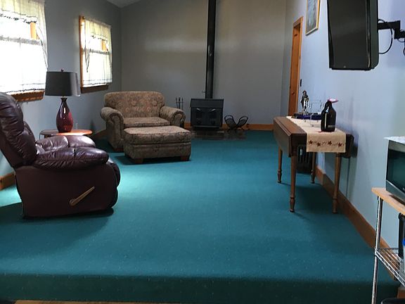 Family room w/ wood stove