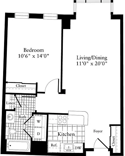 Floor plan 1 Bedroom F