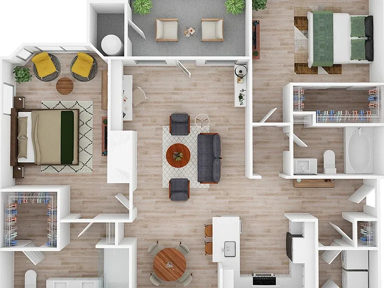 2 Bedroom | 2 Bath | 1171 SF | Garage Available 2 Bedroom | 2 Bath | 1171 SF | Garage Available