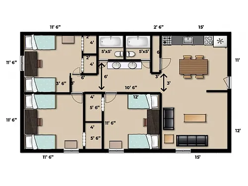 Floor plan Premium w/2 Fridges