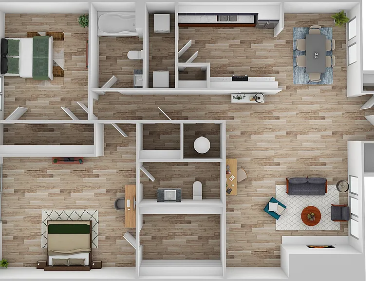 2 Bedroom | 1.5 Bath | 1030 SF 2 Bedroom | 1.5 Bath | 1030 SF