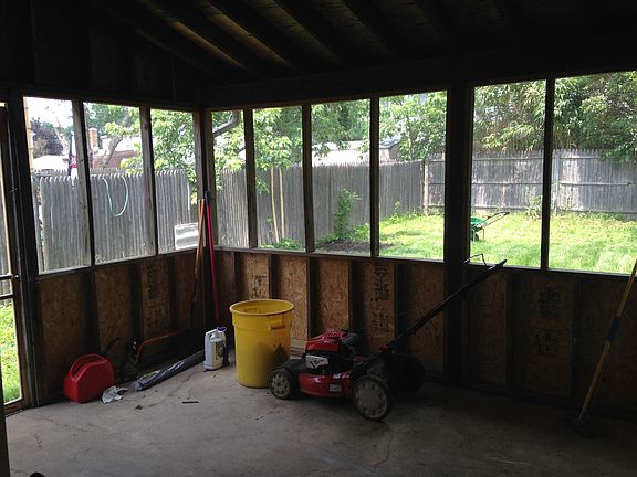 Enclosed patio.