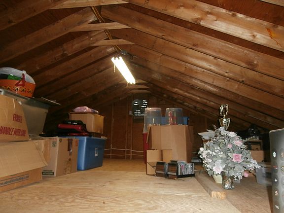 Massive storage attic with Plywood Flooring