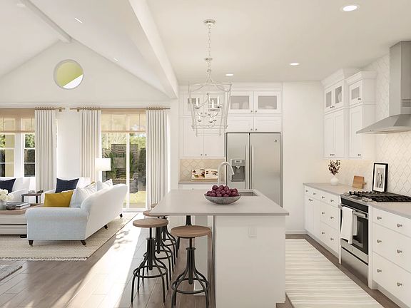 Kitchen with white cabinetry