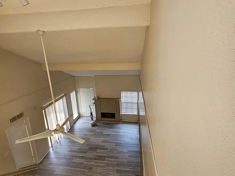 View from loft to living area