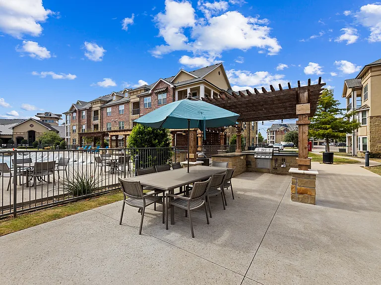Outdoor gathering spaces create a true resort-style experience in Burleson, Texas.