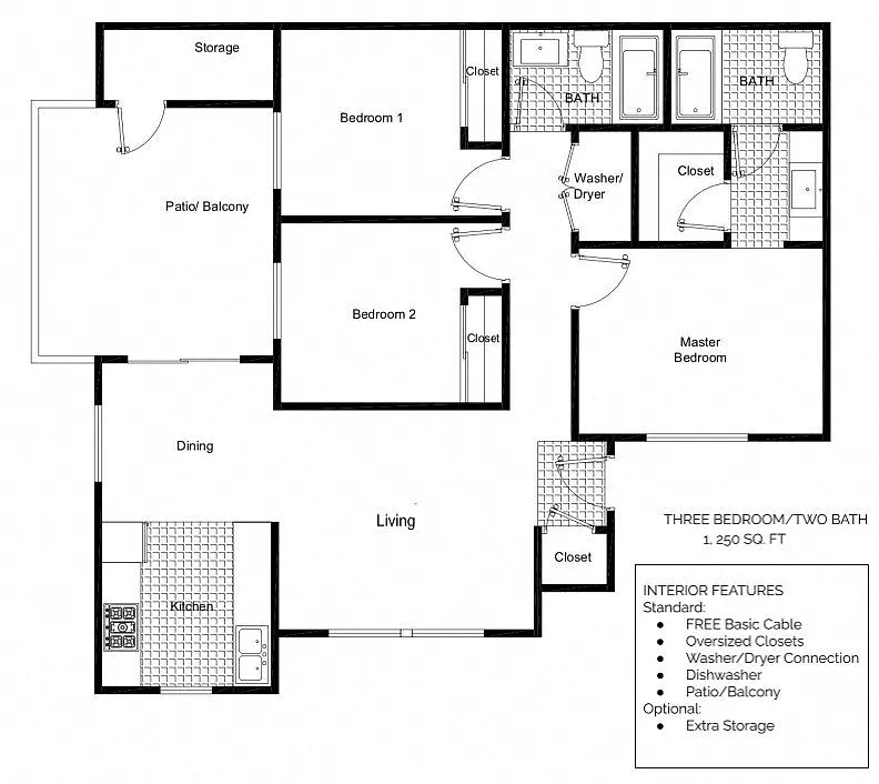 Floor plan Three Bedroom