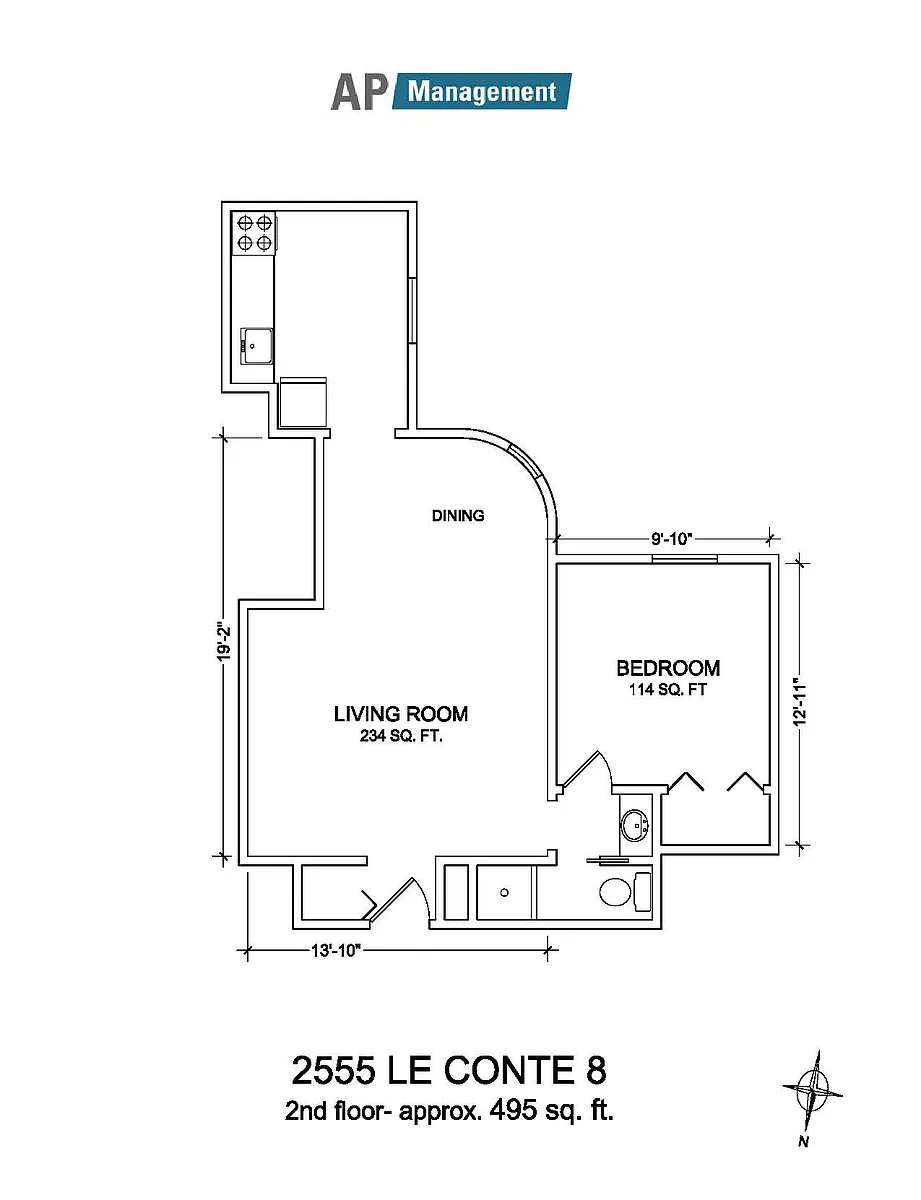 Floor plan 1-bedroom