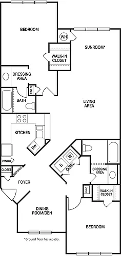 Floor plan 2x2C Renovated