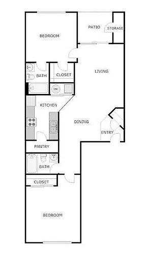 Floor plan 2 BED 2 BATH