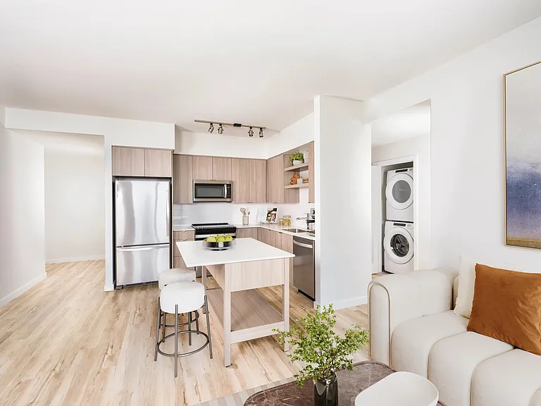 Convenient apartment living made easy at Modera Riverside with keyless entry, smart thermostats, and in-home washer/dryer.