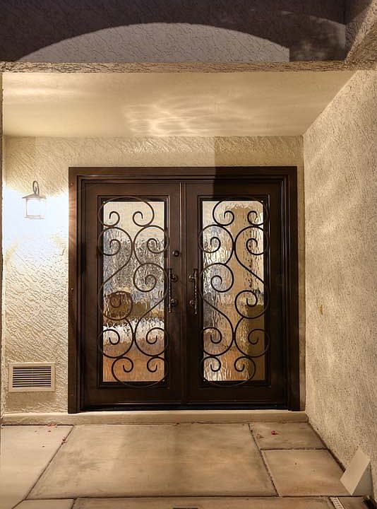 Iron & Glass Dble Door Entry