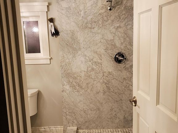 Master bathroom. Floor to ceiling marble