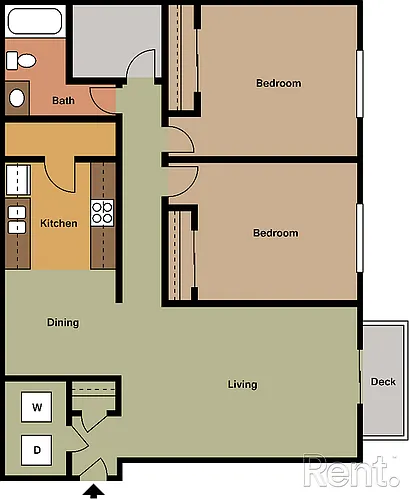 Floor plan 2 Bedroom 1 Bathroom
