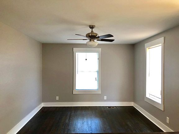 Living room with beautiful, refinished hardwoods