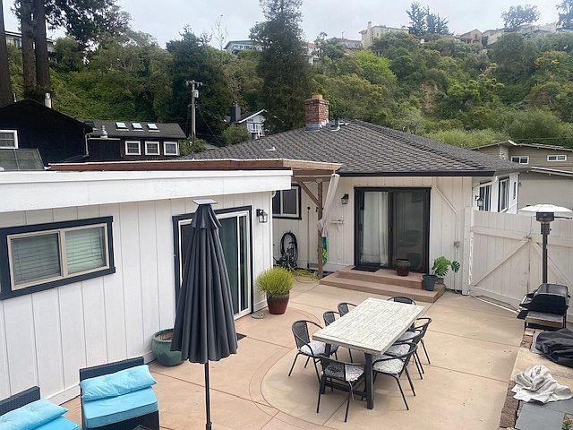 Back yard of main house and 
Detached studio