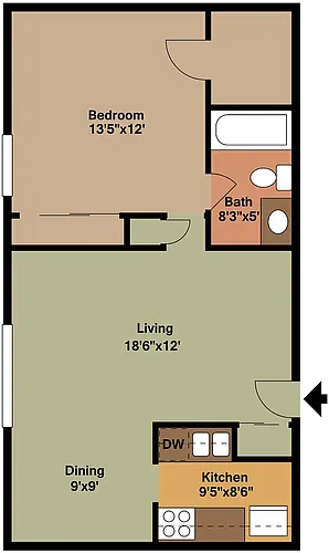 Floor plan 1 bedroom
