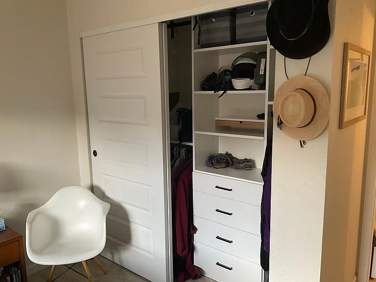 Built in shelving in closet