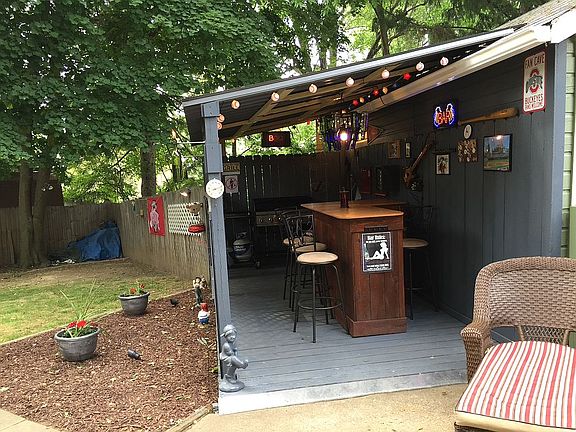 Deck & bar from patio view