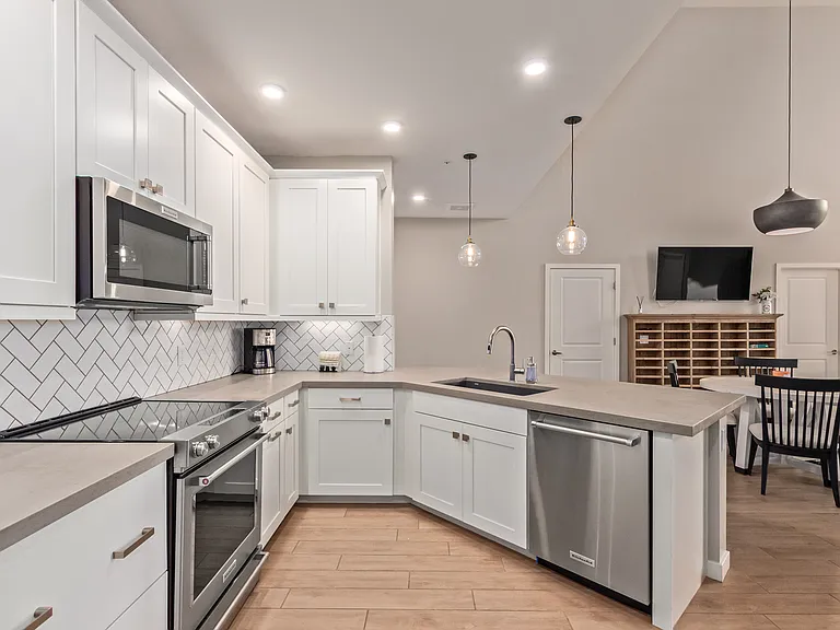 Kitchen view to dining area
