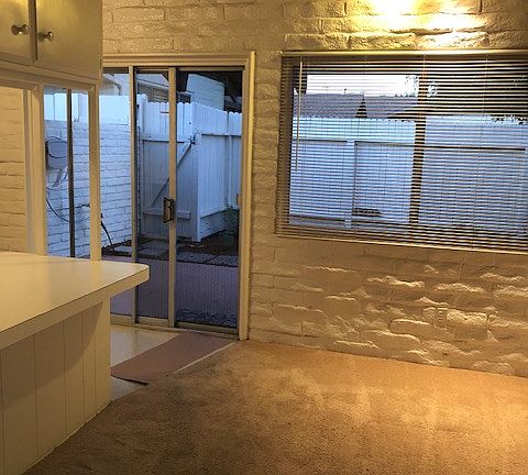 Dining room that faces private patio