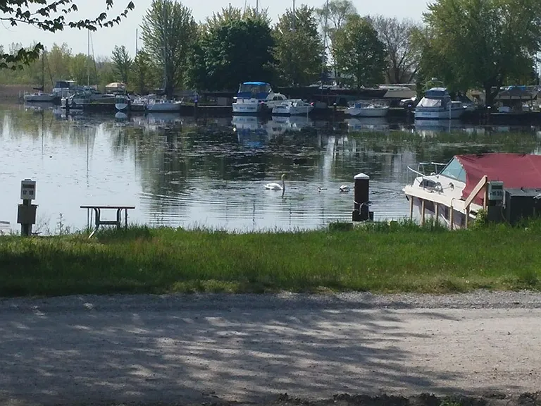Photo of the boat docks at the conservation club back side of the house