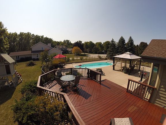Redwood deck, leads to patio