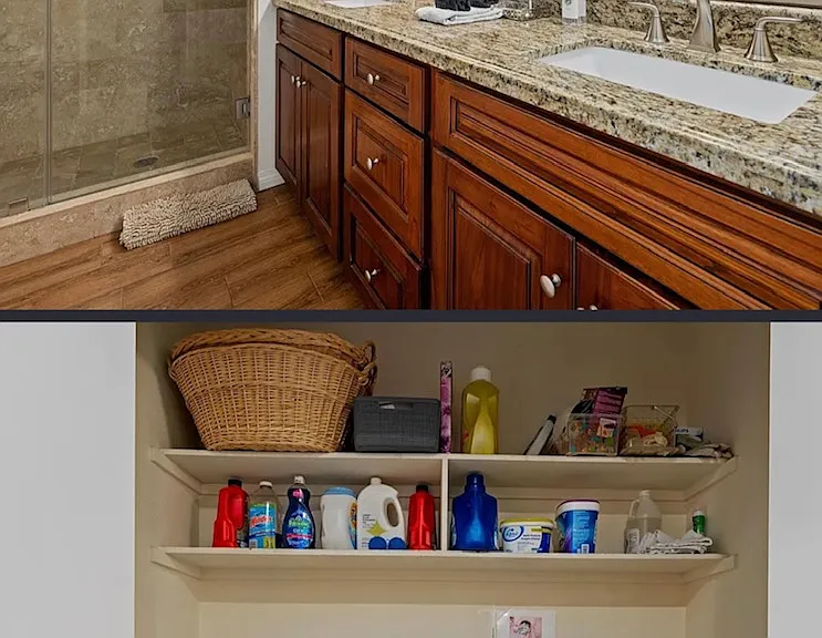 Laundry room and second bedroom bathroom