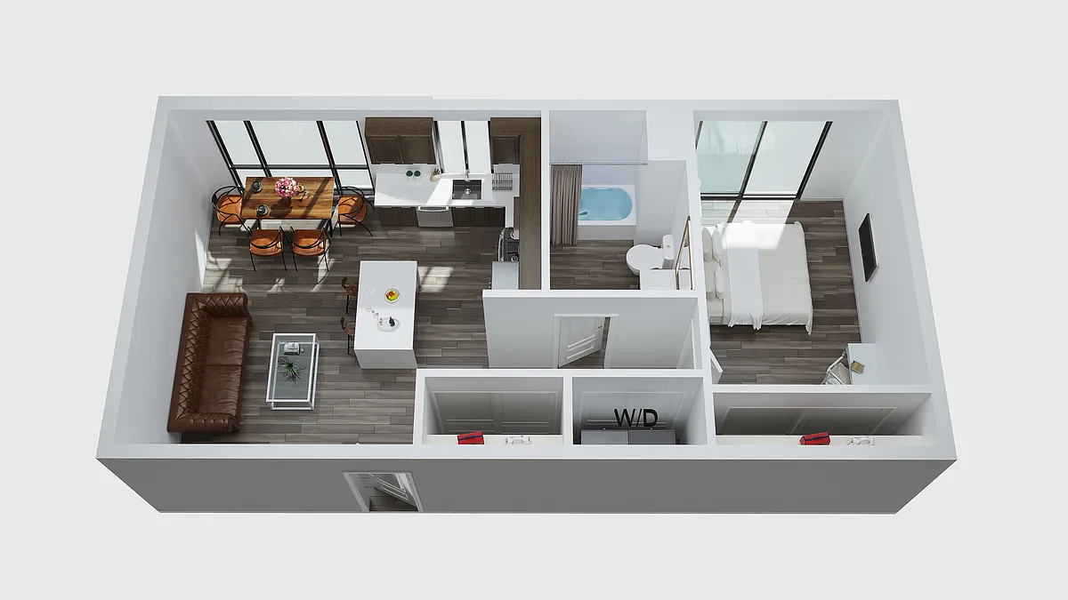 Floor plan 1 bedroom 1 bath