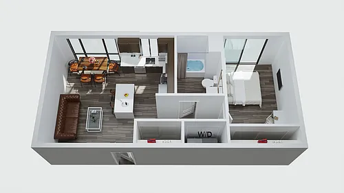 Floor plan 1 bedroom 1 bath
