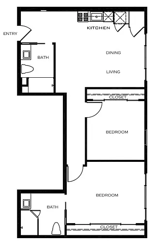 Floor plan Urban 1 Bedroom