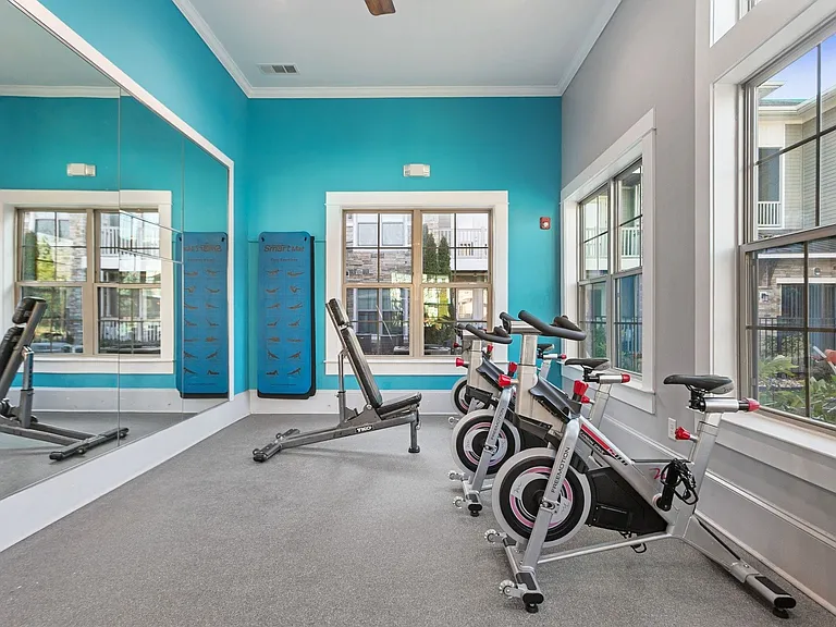 A dedicated spin and yoga space to move stretch and reset
