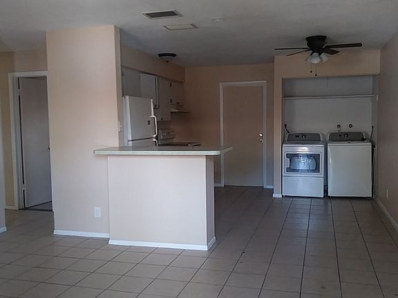 Living room and kitchen from front door.