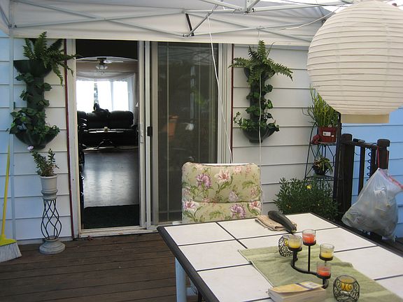 back deck looking into house