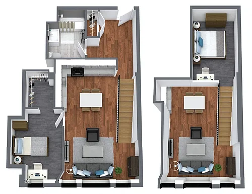 Floor plan Loft + One Bedroom