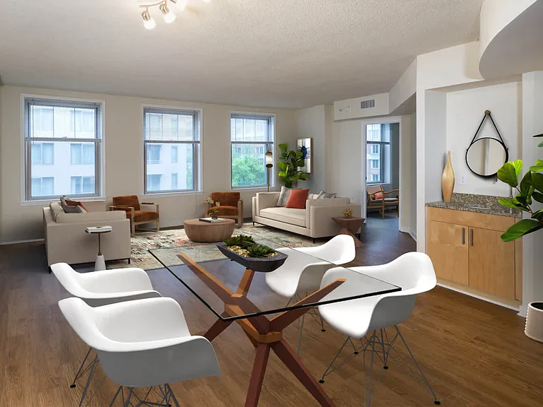 Living and Dining Room with Hard Surface Flooring