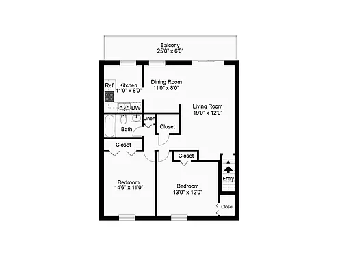 Floor plan Two Bedroom 2nd Floor