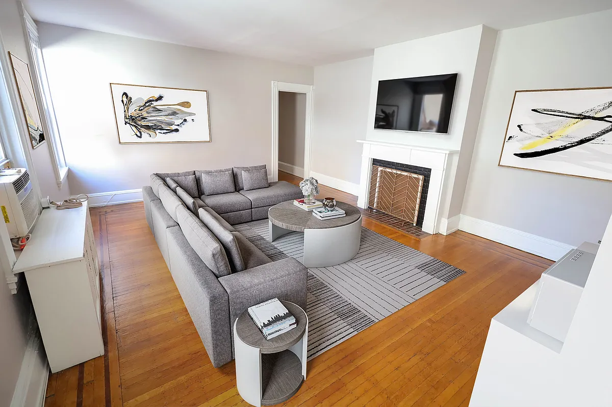 Living Room with Fireplace - 1419 Spruce St #3R