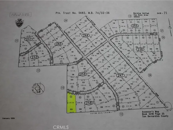 LOT 418-258-01-0 125, Barstow, CA 92311