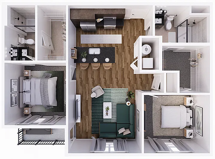 Floor plan Rockpointe-2B ADA