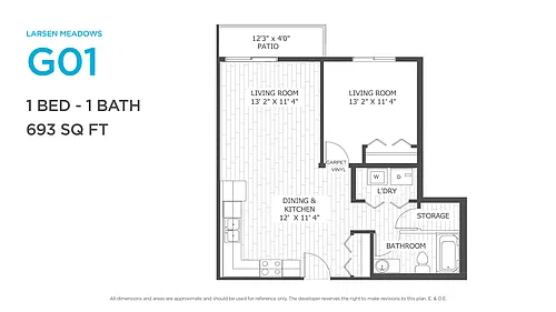 Floor plan One Bedroom One Bath