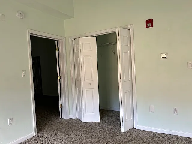 Hall closet and entry to bedroom