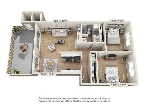 Floor plan Two Bedroom D