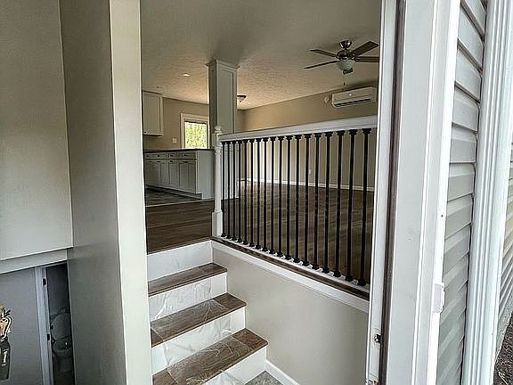 Standing at the front door 