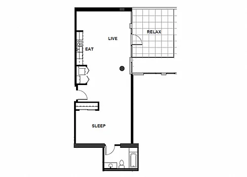 Floor plan 1X1 Large D