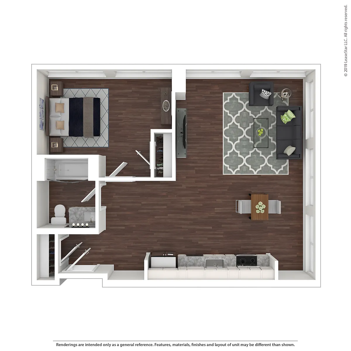 Floor plan One Bedroom- A4